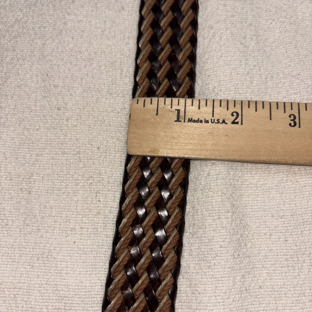 Vintage Brightons Brown Braided Genuine Leather Belt Women's Size M/L‎
